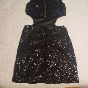 Black sequin mini dress